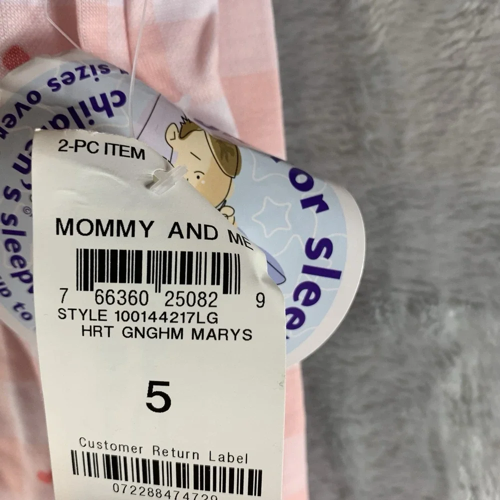 Charter‎ Club Girls 5 Pajama Set Pants Button Up Top Mommy and Me Pink Plaid PJs